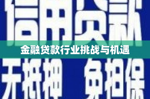 上甘岭金融贷款行业挑战与机遇